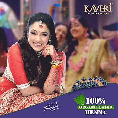Kaveri Natural Henna Bridal Mehandi Cones for Hands & Hair Herbal Rajasthani Henna Paste in Natural Dark Brown Color With Nilgiri Oil for Dulhan Wedding Occasion Instant Mehendi Cone - Image 2