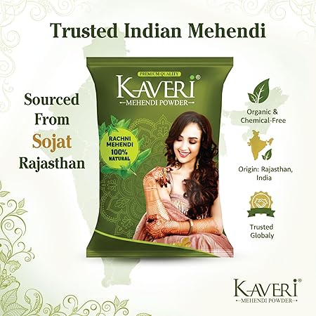 Kaveri Mehendi Powder 100% Natural Henna Powder For Hairs, Hands & Feet (500 gm) - Image 8