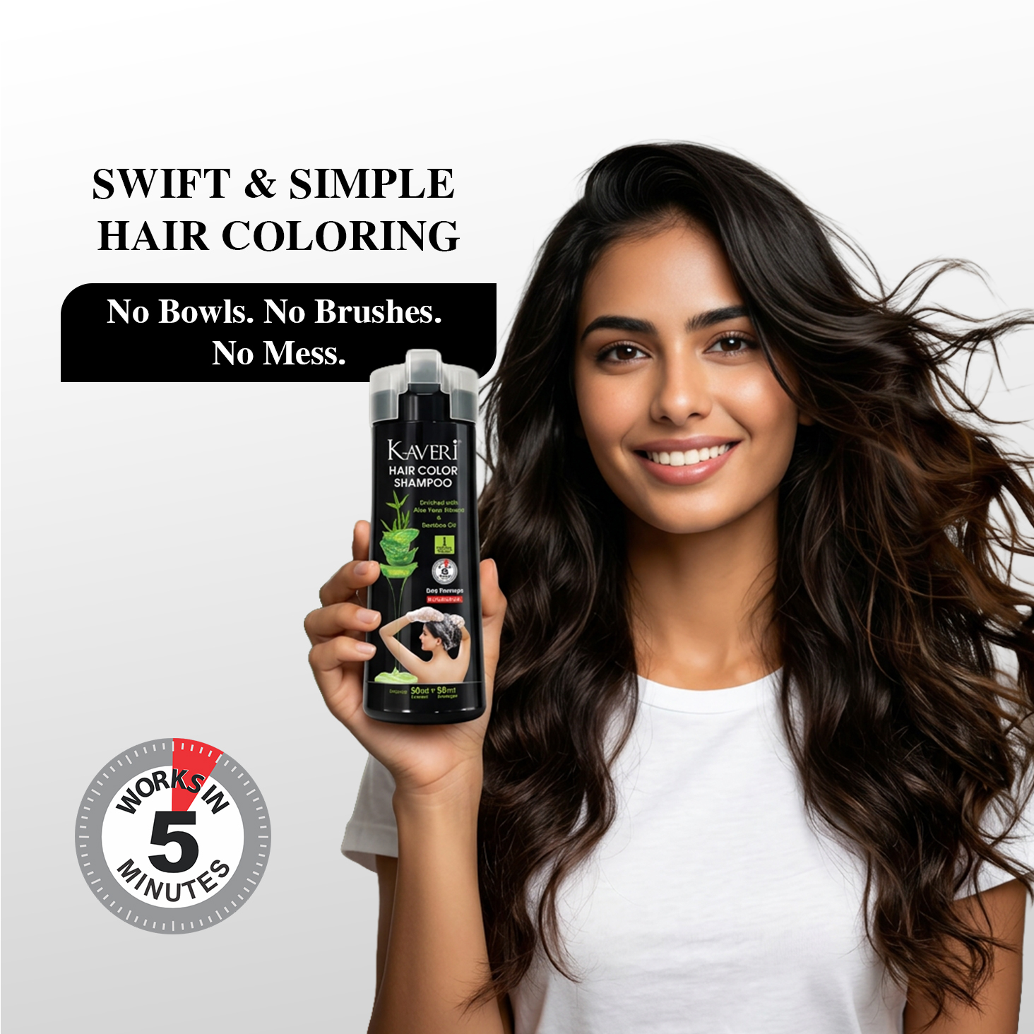 Kaveri 5 Minute Hair Color Shampoo for Women with Grey Coverage – 180ml - Image 5