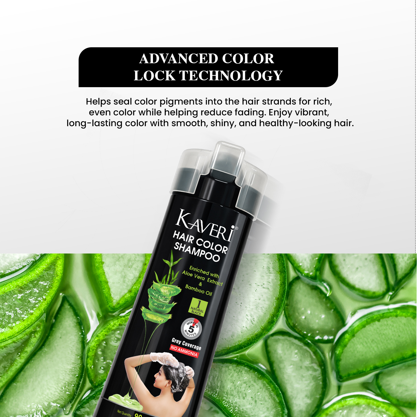 Kaveri 5 Minute Hair Color Shampoo for Women with Grey Coverage – 180ml - Image 8