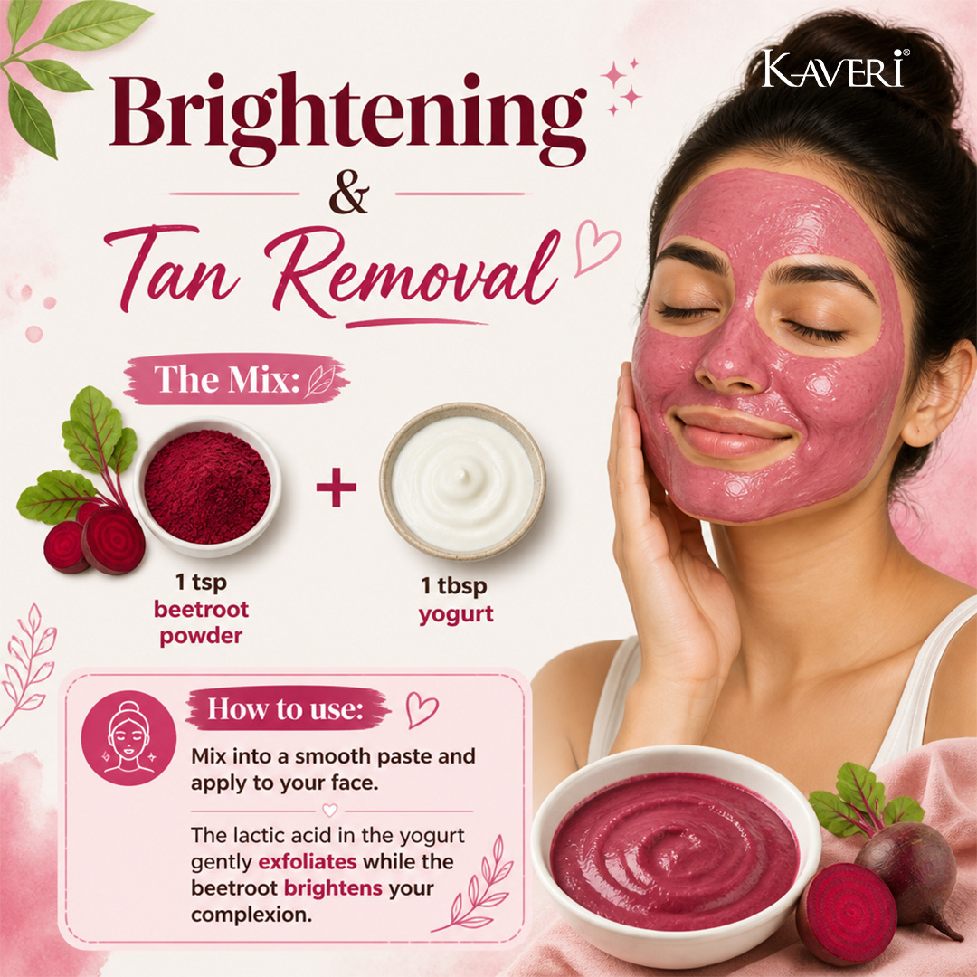 Kaveri Herbal Beetroot Powder | Natural Face & Hair Pack | Helps in Brightening, Pigmentation Care & Scalp Nourishment | 200gm - Image 12