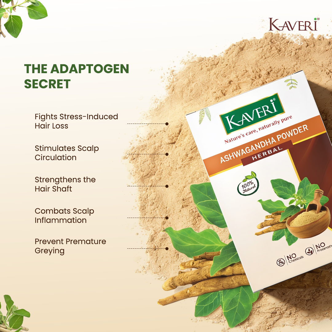 Kaveri Ashwagandha Powder for Hair & Skin Care | Natural Organic Herbal Ashwagandha Powder | DIY Face Pack & Hair Mask | Chemicals & Preservatives Free 200gm - Image 4