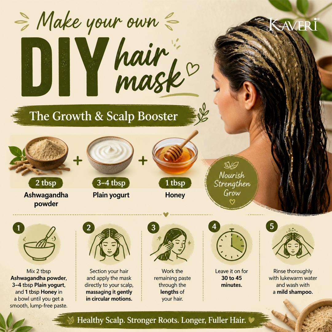 Kaveri Ashwagandha Powder for Hair & Skin Care | Natural Organic Herbal Ashwagandha Powder | DIY Face Pack & Hair Mask | Chemicals & Preservatives Free 200gm - Image 8