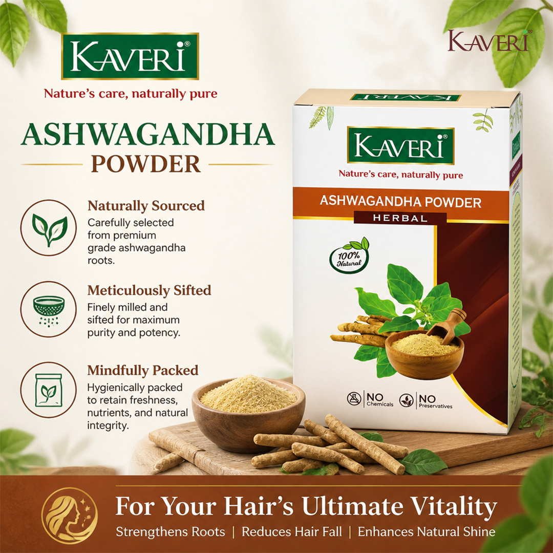 Kaveri Ashwagandha Powder for Hair & Skin Care | Natural Organic Herbal Ashwagandha Powder | DIY Face Pack & Hair Mask | Chemicals & Preservatives Free 200gm - Image 5
