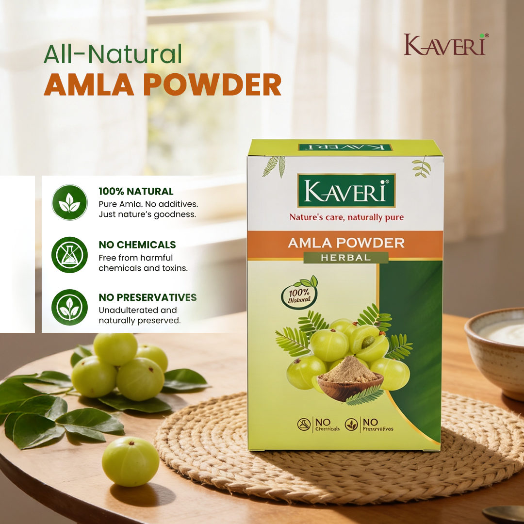 Kaveri Amla Powder for Hair & Skin Care | Pure Indian Gooseberry Powder | DIY Herbal Hair Mask, Face Pack & Scalp Care | 200g - Image 7