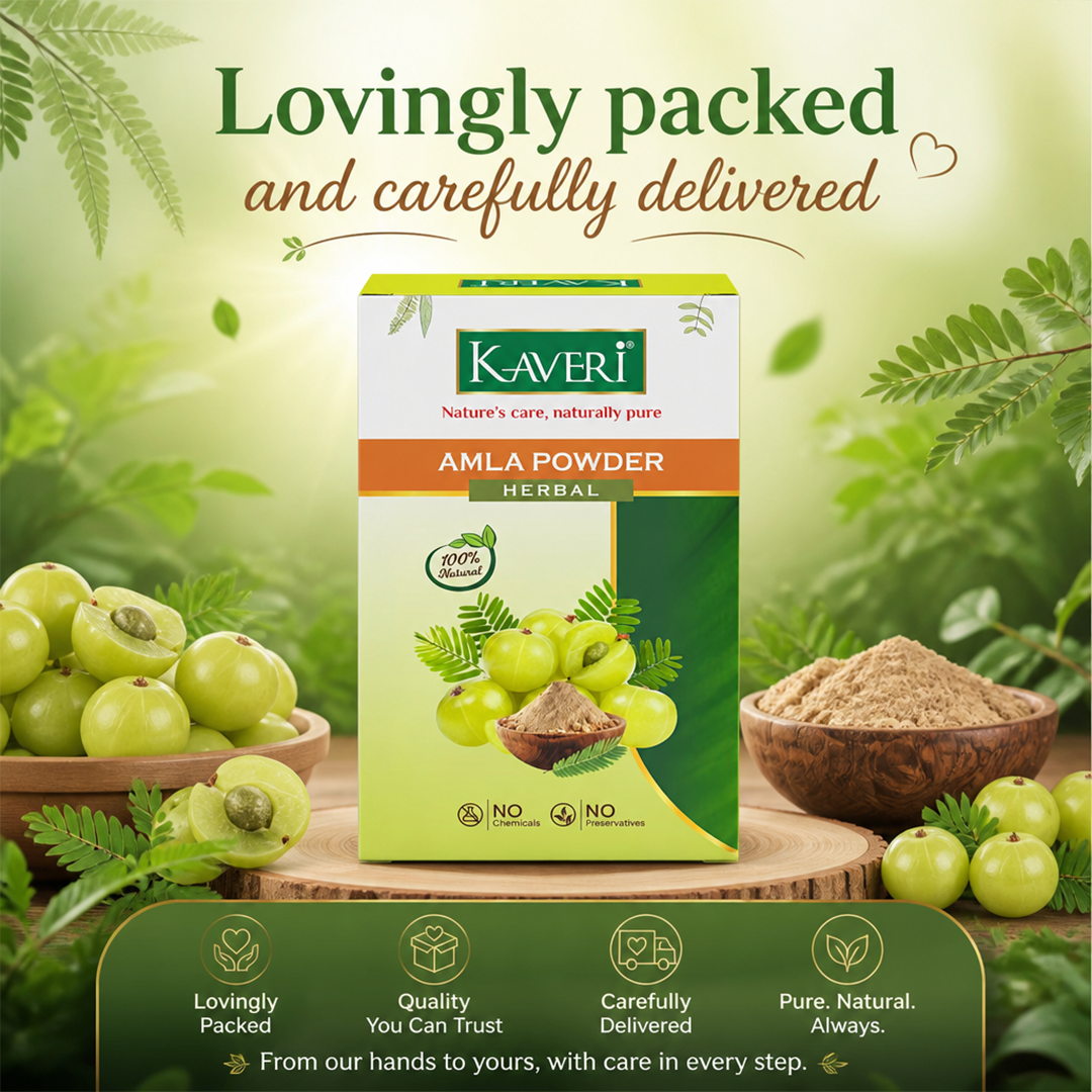 Kaveri Amla Powder for Hair & Skin Care | Pure Indian Gooseberry Powder | DIY Herbal Hair Mask, Face Pack & Scalp Care | 200g - Image 8
