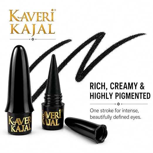 Kaveri Black Kajal | Smudge-Proof Long-Lasting Eye Kohl | Herbal Formula for Sensitive Eyes | Vegan Chemical-Free | (Pack of 2) 4g - Image 5