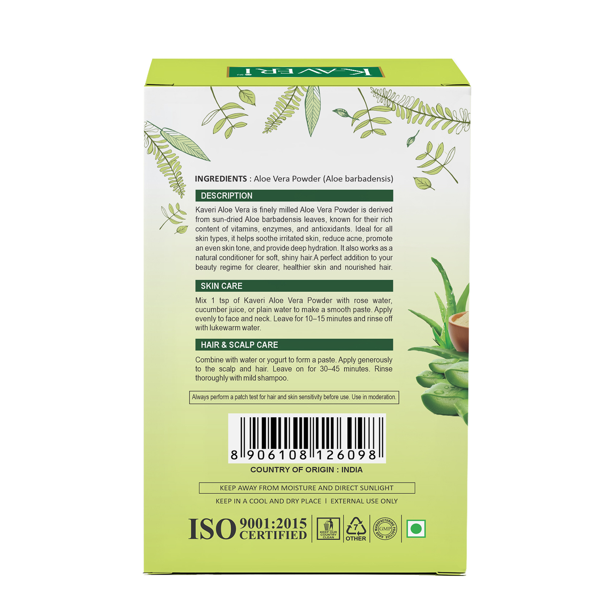 Kaveri Aloe Vera Natural Organic Powder for Hair & Skin | Chemical & Preservatives Free | For Face Pack Hair Mask & Scalp Nourishment | 200gm - Image 2