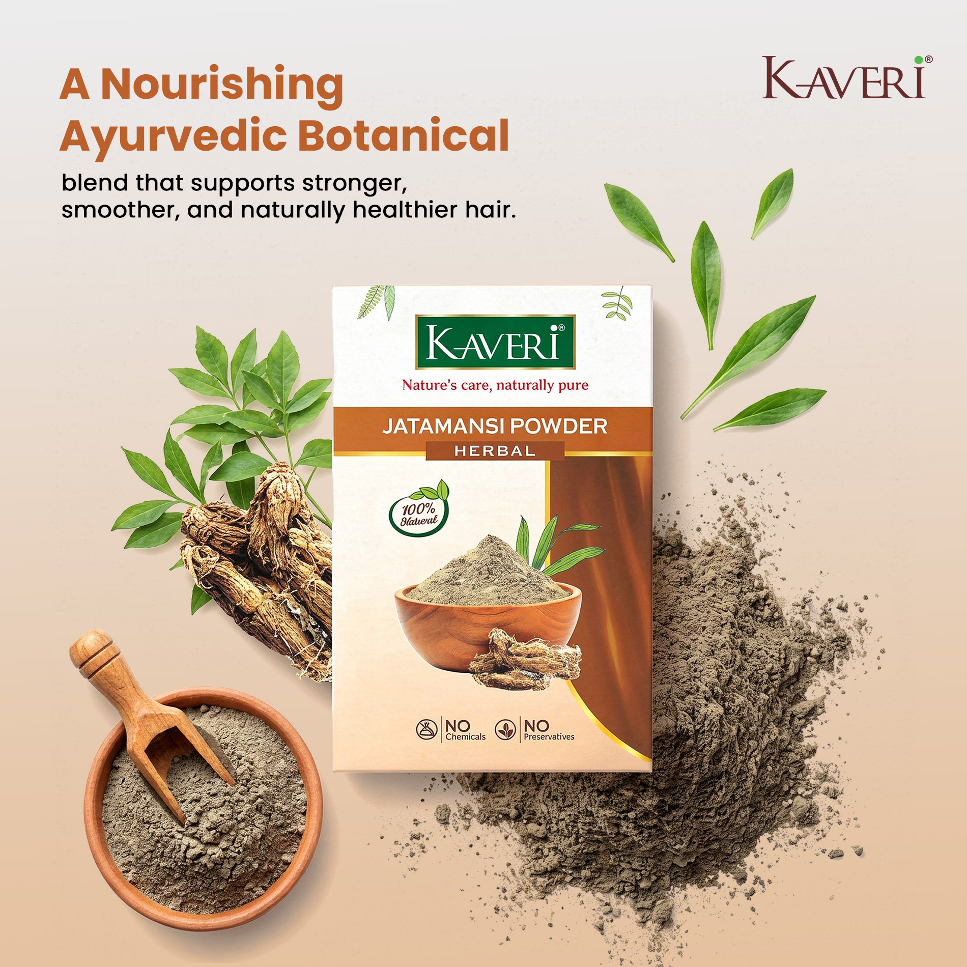 Kaveri Jatamansi Powder for Hair & Skin Care – Natural Herbal Jatamansi Root Powder | Hair Growth & Scalp Care | DIY Face Pack | Chemicals & Preservatives free 200gm - Image 4
