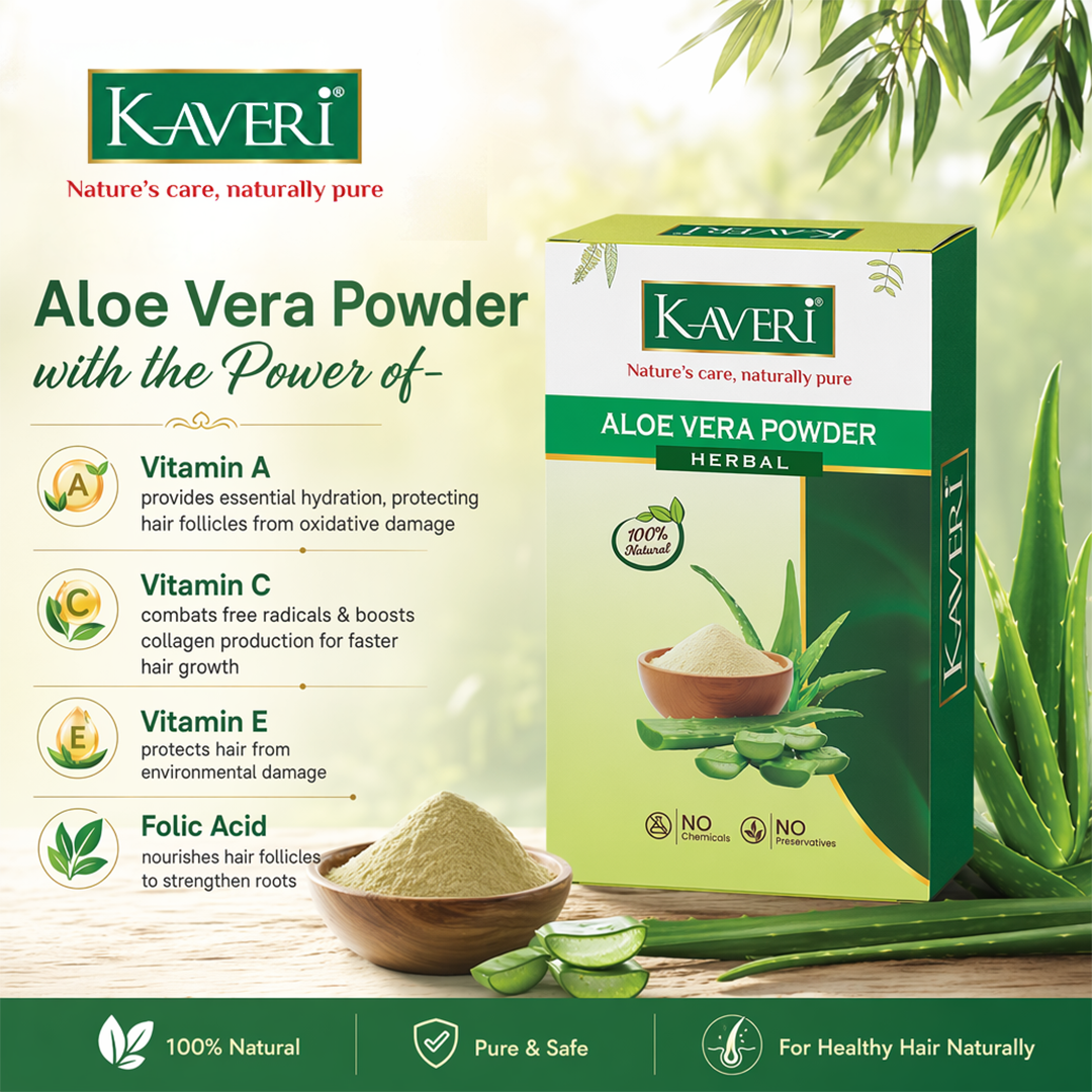 Kaveri Aloe Vera Natural Organic Powder for Hair & Skin | Chemical & Preservatives Free | For Face Pack Hair Mask & Scalp Nourishment | 200gm - Image 6