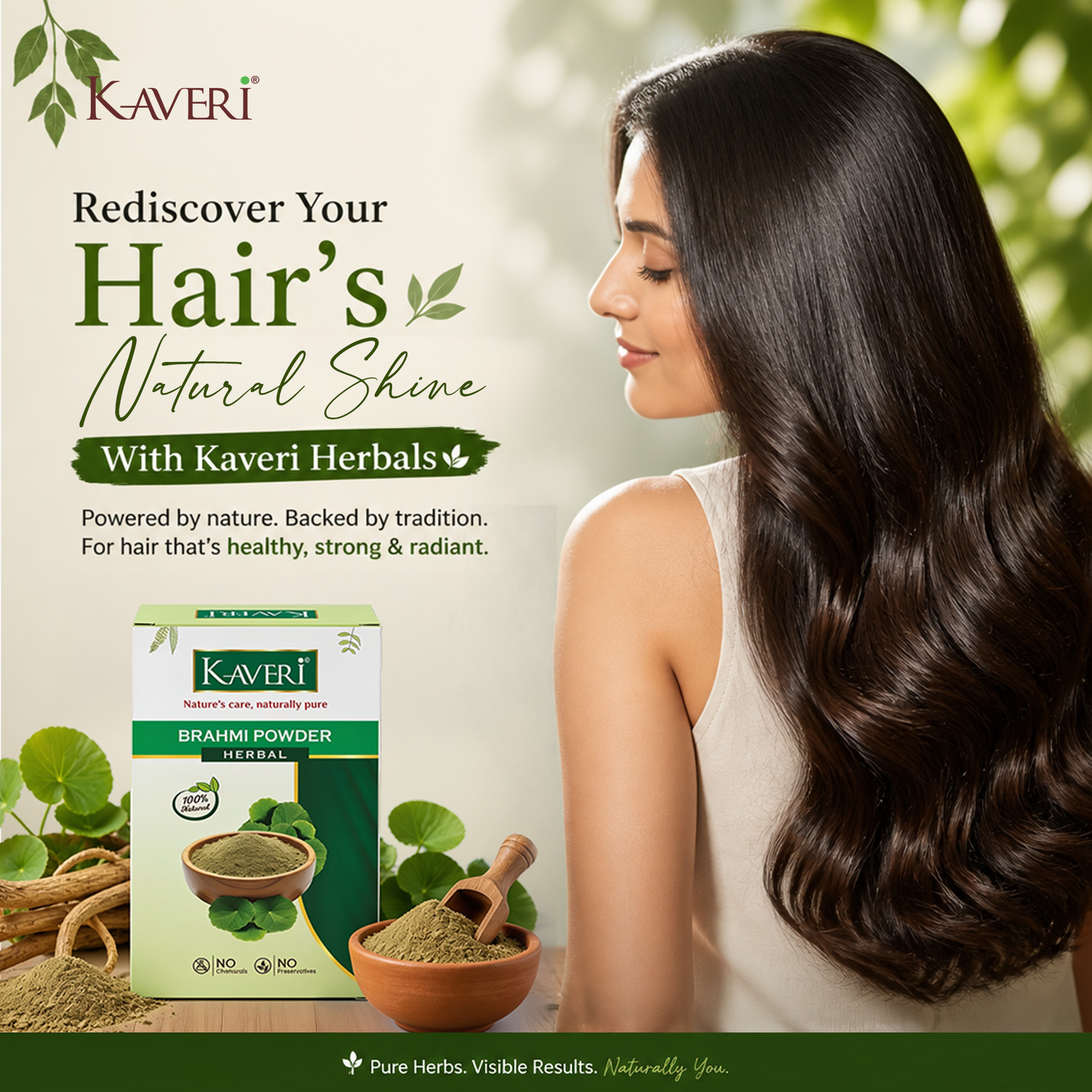 Kaveri Brahmi Powder for Hair & Skin Care | Natural Brahmi Powder | Herbal Hair Mask & Face Pack | Supports Healthy Hair Growth & Scalp Care |Chemicals & Preservatives Free | 200gm - Image 6
