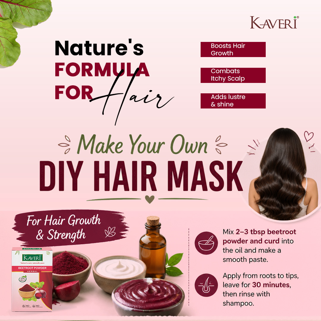 Kaveri Herbal Beetroot Powder | Natural Face & Hair Pack | Helps in Brightening, Pigmentation Care & Scalp Nourishment | 200gm - Image 5