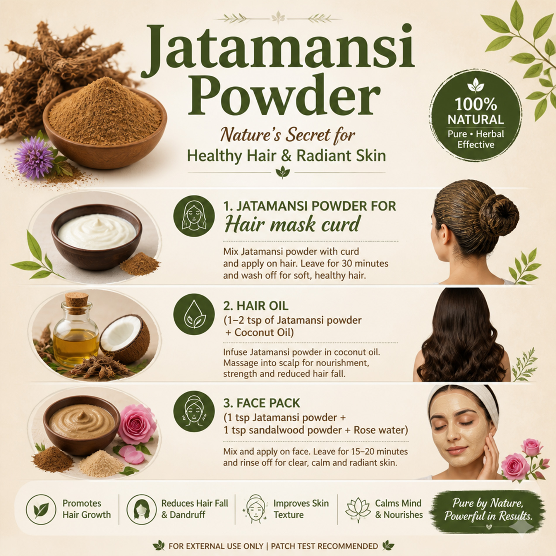 Kaveri Jatamansi Powder for Hair & Skin Care – Natural Herbal Jatamansi Root Powder | Hair Growth & Scalp Care | DIY Face Pack | Chemicals & Preservatives free 200gm - Image 7