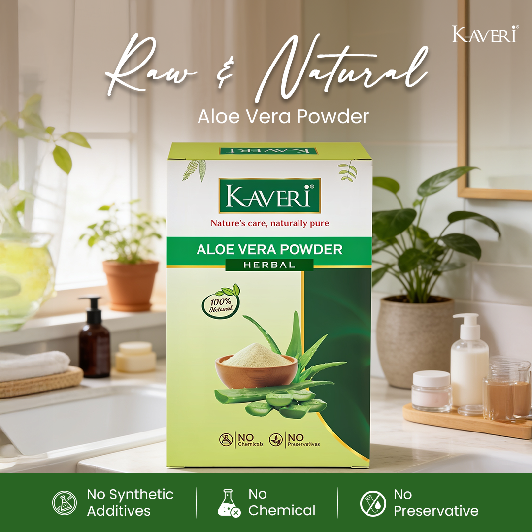 Kaveri Aloe Vera Natural Organic Powder for Hair & Skin | Chemical & Preservatives Free | For Face Pack Hair Mask & Scalp Nourishment | 200gm - Image 3