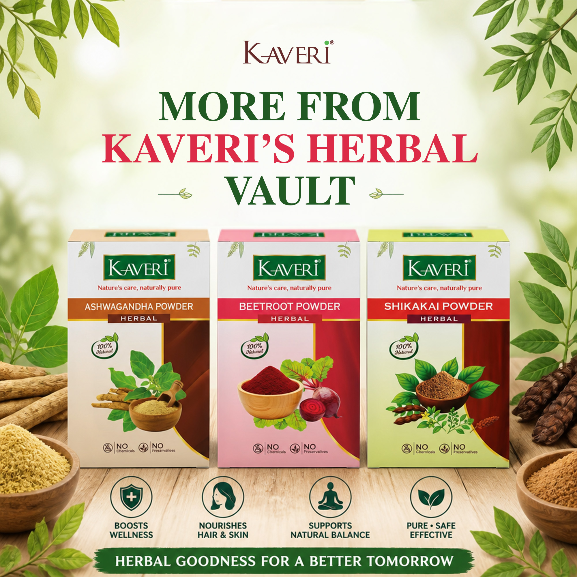 Kaveri Brahmi Powder for Hair & Skin Care | Natural Brahmi Powder | Herbal Hair Mask & Face Pack | Supports Healthy Hair Growth & Scalp Care |Chemicals & Preservatives Free | 200gm - Image 8