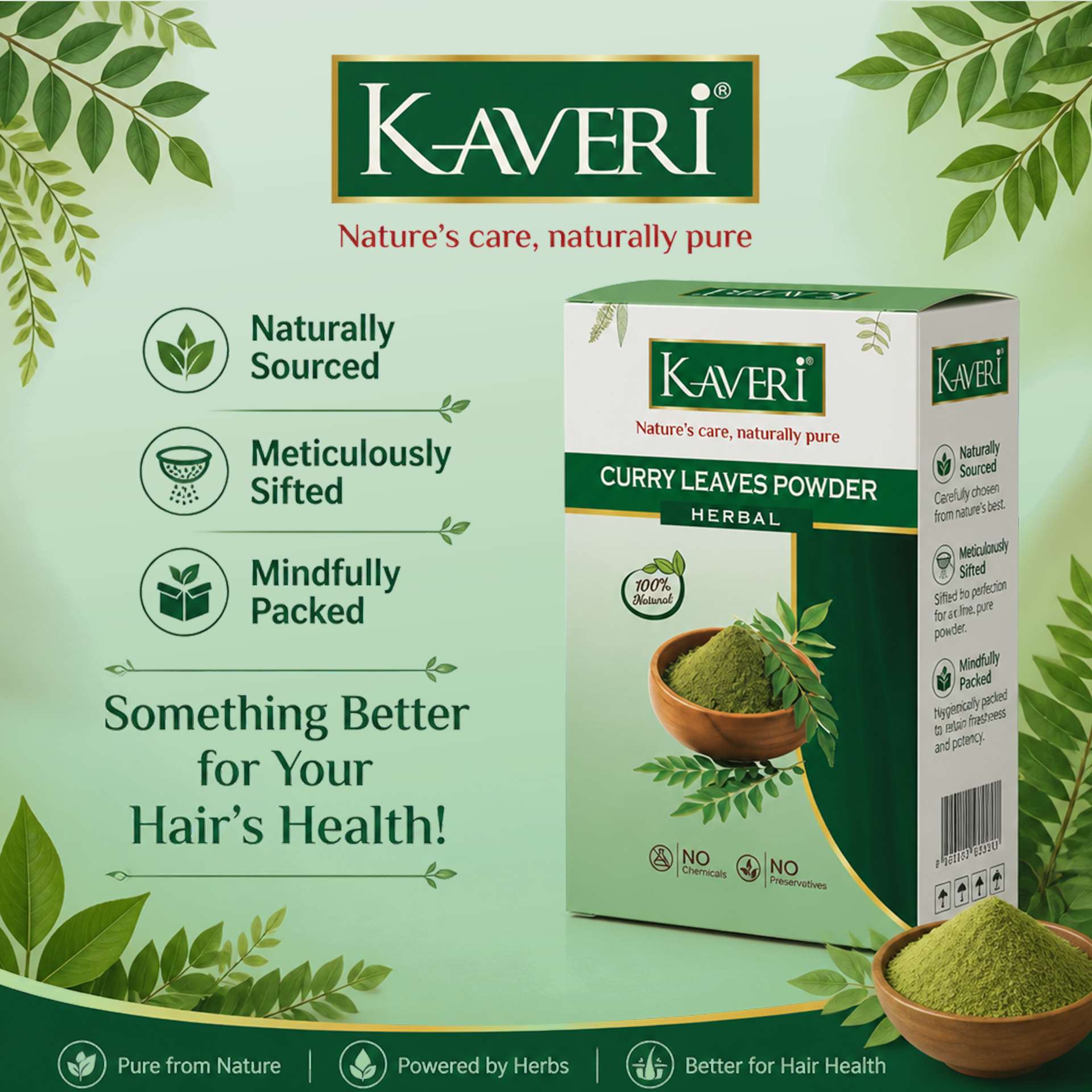 Kaveri Curry Leaves Powder for Hair Care – 100% Natural Curry Patta Powder | Herbal Hair Mask & Scalp Care |Chemicals & Preservatives Free 200gm - Image 8