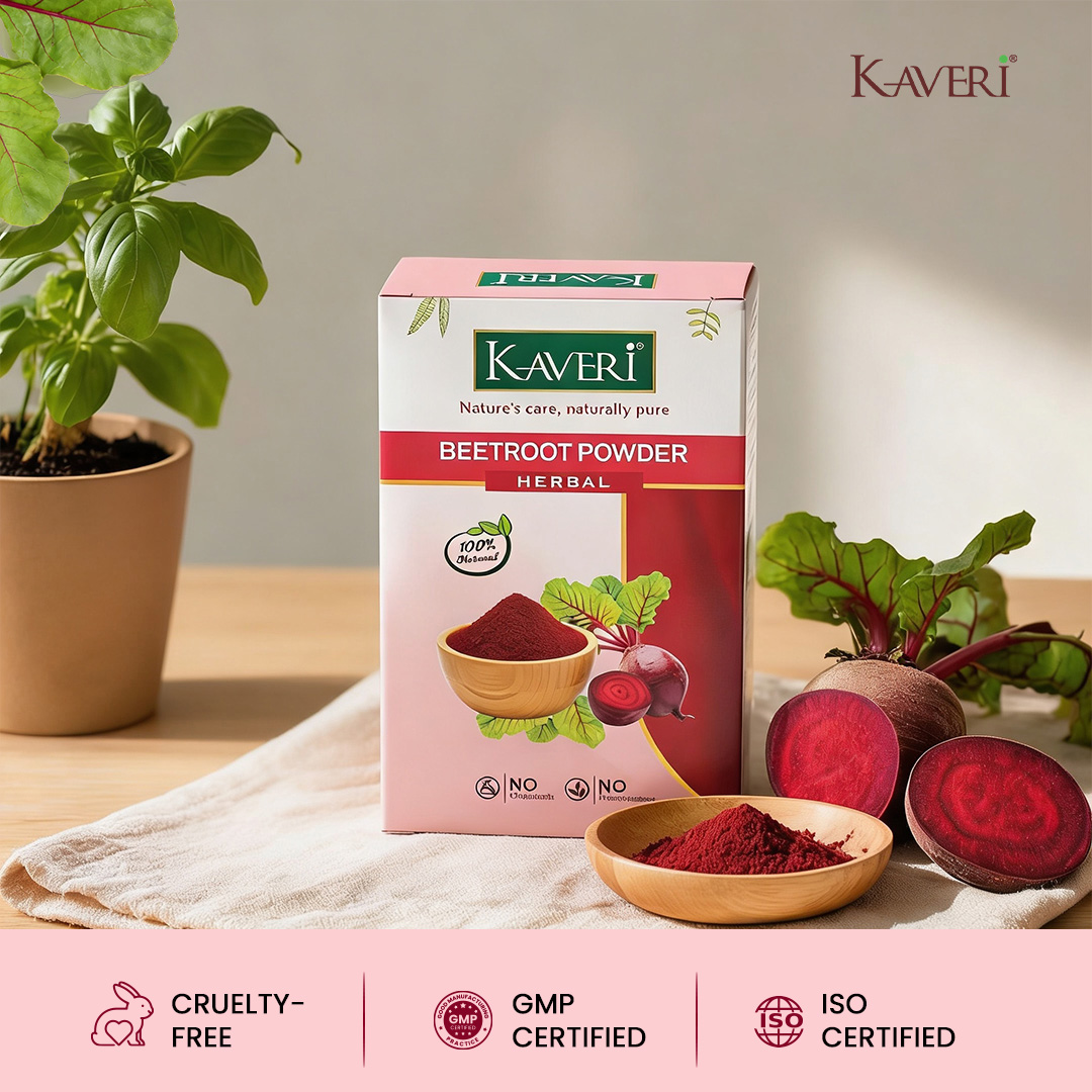Kaveri Herbal Beetroot Powder | Natural Face & Hair Pack | Helps in Brightening, Pigmentation Care & Scalp Nourishment | 200gm - Image 3