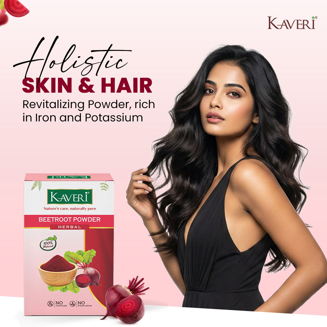 Kaveri Herbal Beetroot Powder | Natural Face & Hair Pack | Helps in Brightening, Pigmentation Care & Scalp Nourishment | 200gm - Image 4