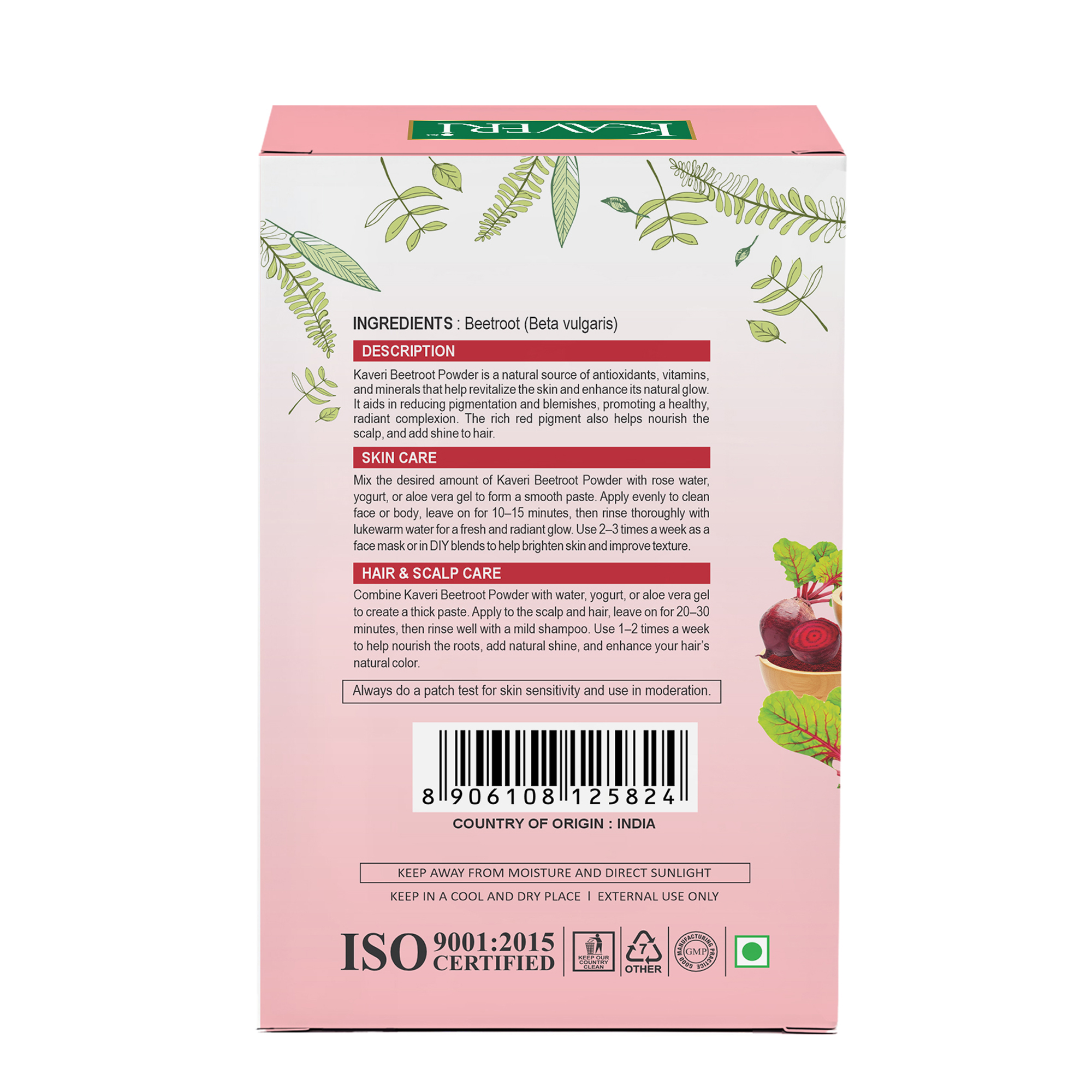 Kaveri Herbal Beetroot Powder | Natural Face & Hair Pack | Helps in Brightening, Pigmentation Care & Scalp Nourishment | 200gm - Image 2