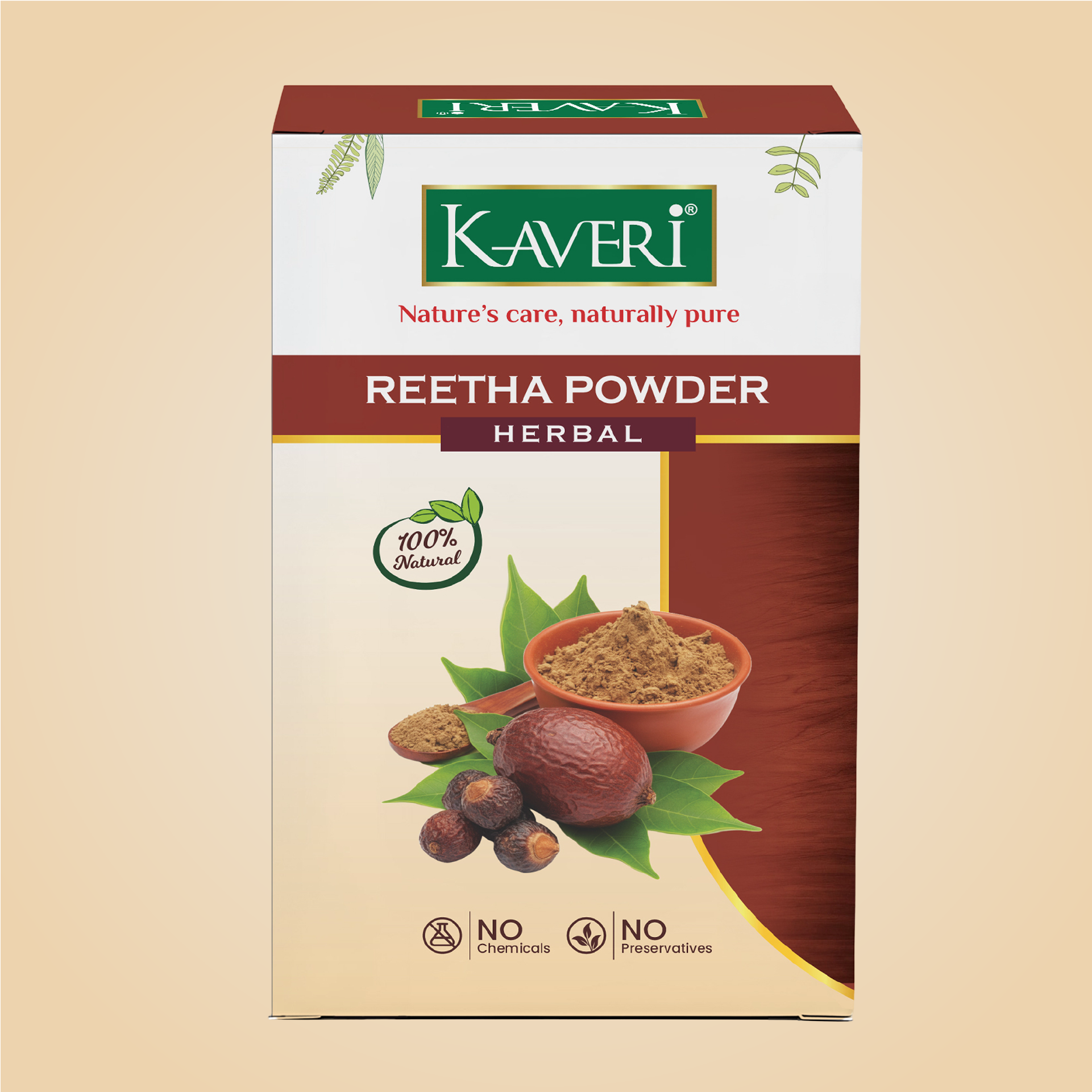 Kaveri Organic Reetha Powder (Sapindus mukorossi) for Hair & Scalp Care, Gently Cleanses, Supports Healthy Hair, Natural & Chemical-Free – 200g