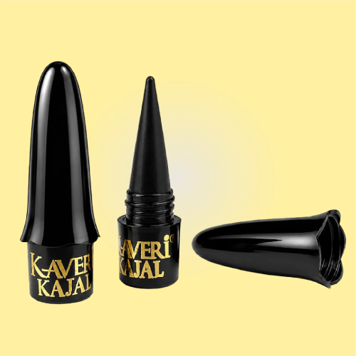 Kaveri Black Kajal | Smudge-Proof Long-Lasting Eye Kohl | Herbal Formula for Sensitive Eyes | Vegan Chemical-Free | (Pack of 2) 4g
