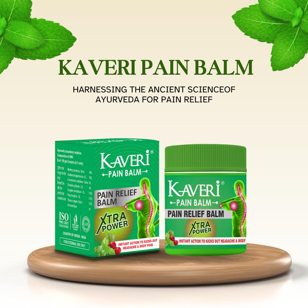 Green Ayurvedic Pain Balm Xtra Power for Fast Relief from Headache, Joint, Muscle & Back Pain | Fast-Acting Herbal Balm | 8g | Pack of 10 - Image 2