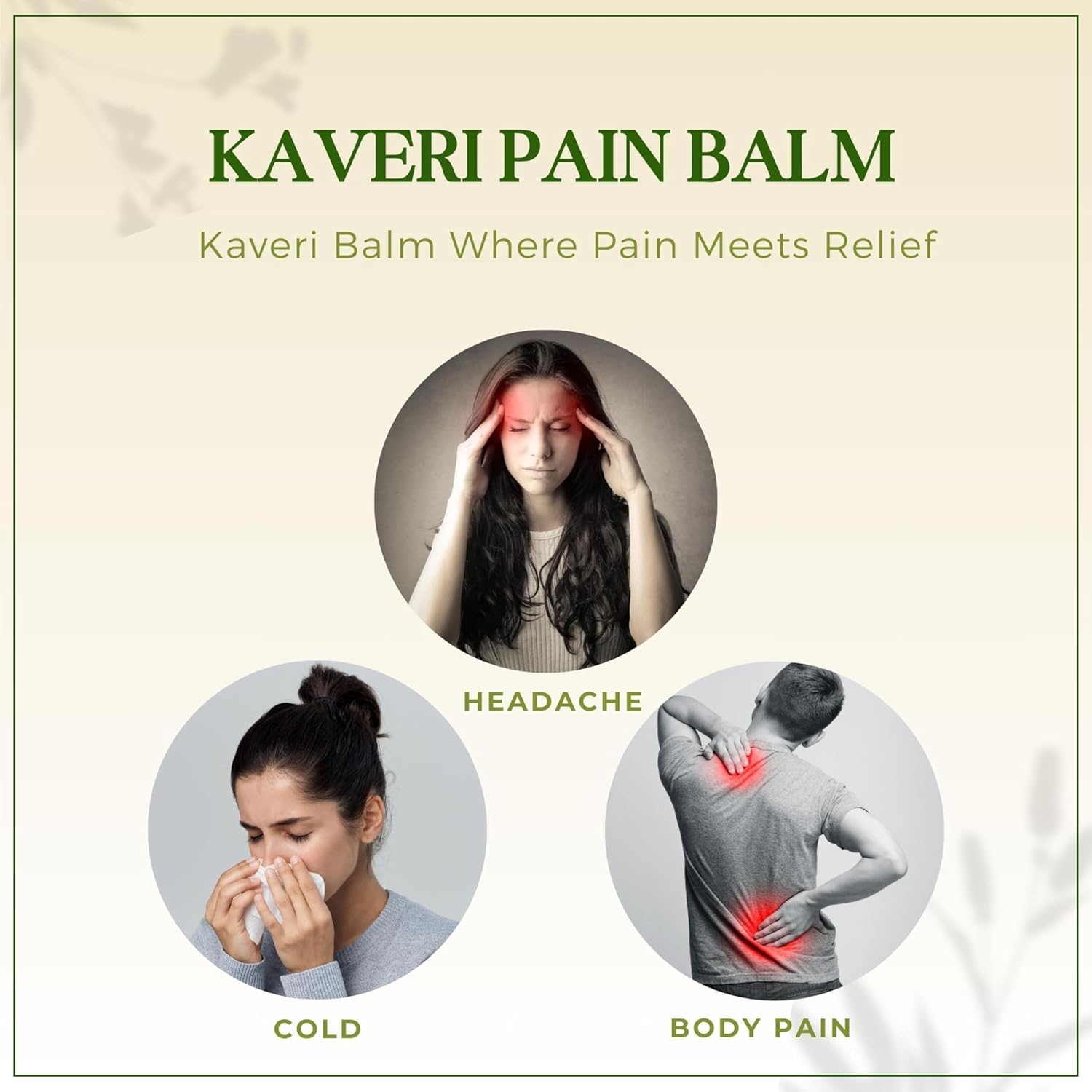 Green Ayurvedic Pain Balm Xtra Power for Fast Relief from Headache, Joint, Muscle & Back Pain | Fast-Acting Herbal Balm | 8g | Pack of 10 - Image 4