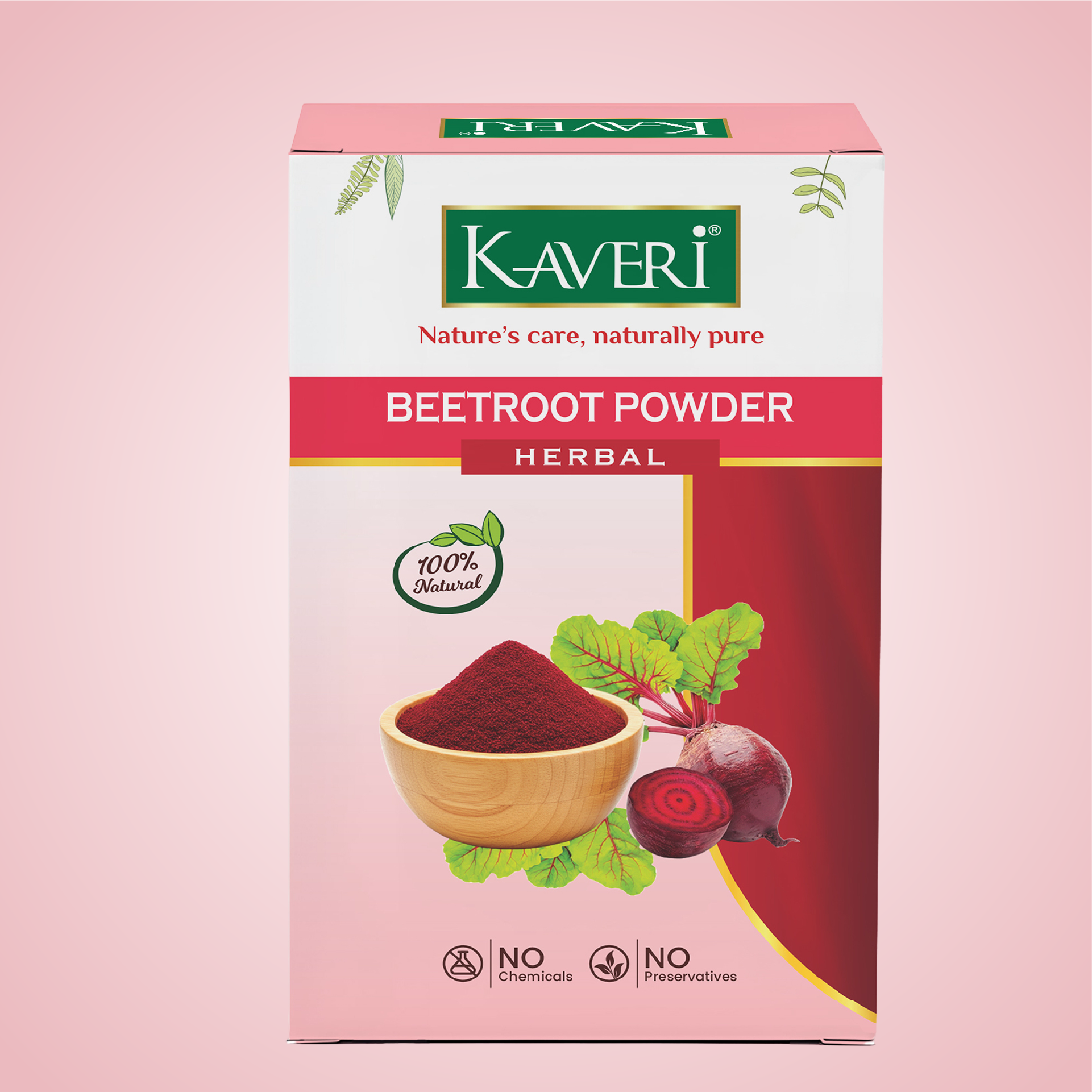 Kaveri Herbal Beetroot Powder | Natural Face & Hair Pack | Helps in Brightening, Pigmentation Care & Scalp Nourishment | 200gm