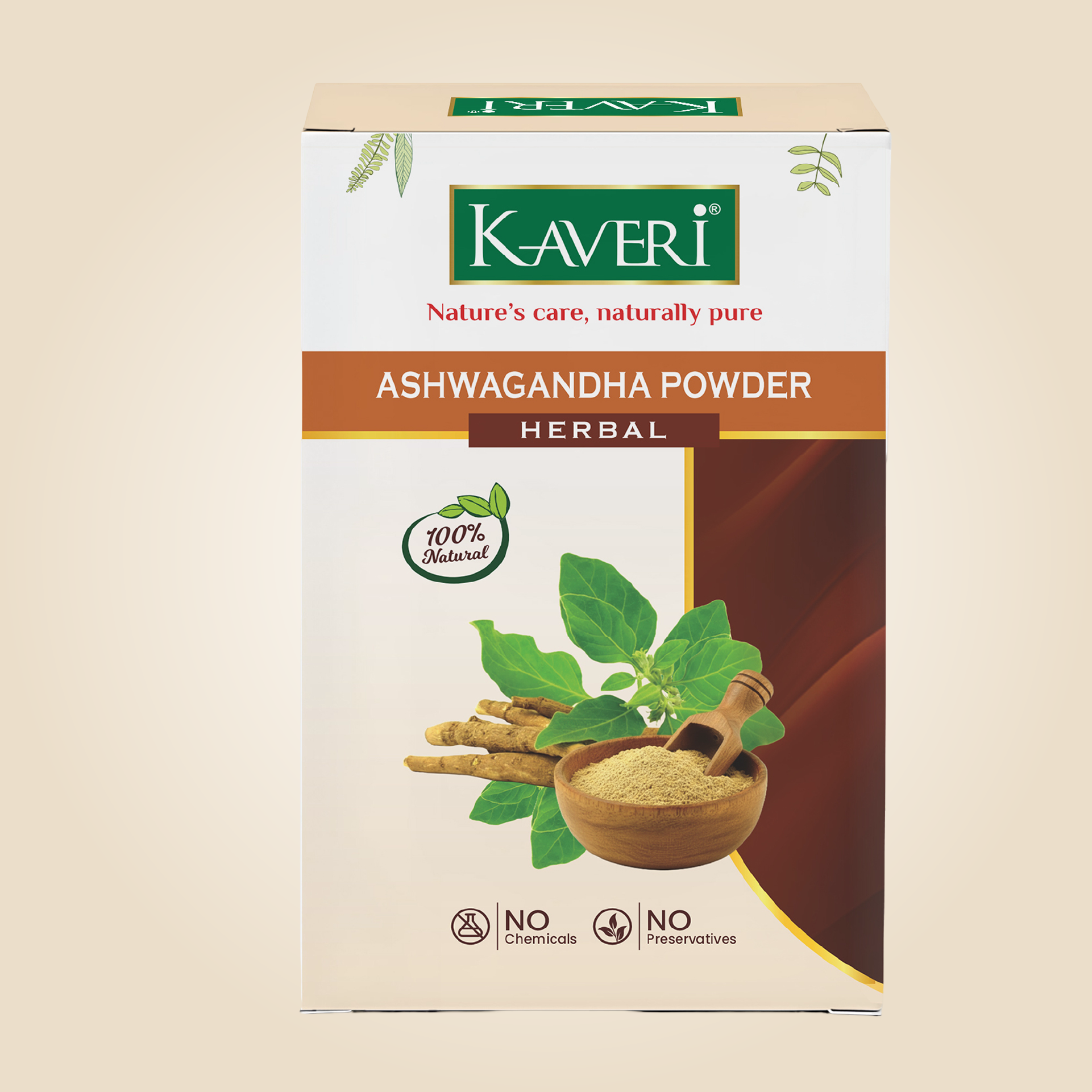 Kaveri Ashwagandha Powder for Hair & Skin Care | Natural Organic Herbal Ashwagandha Powder | DIY Face Pack & Hair Mask | Chemicals & Preservatives Free 200gm