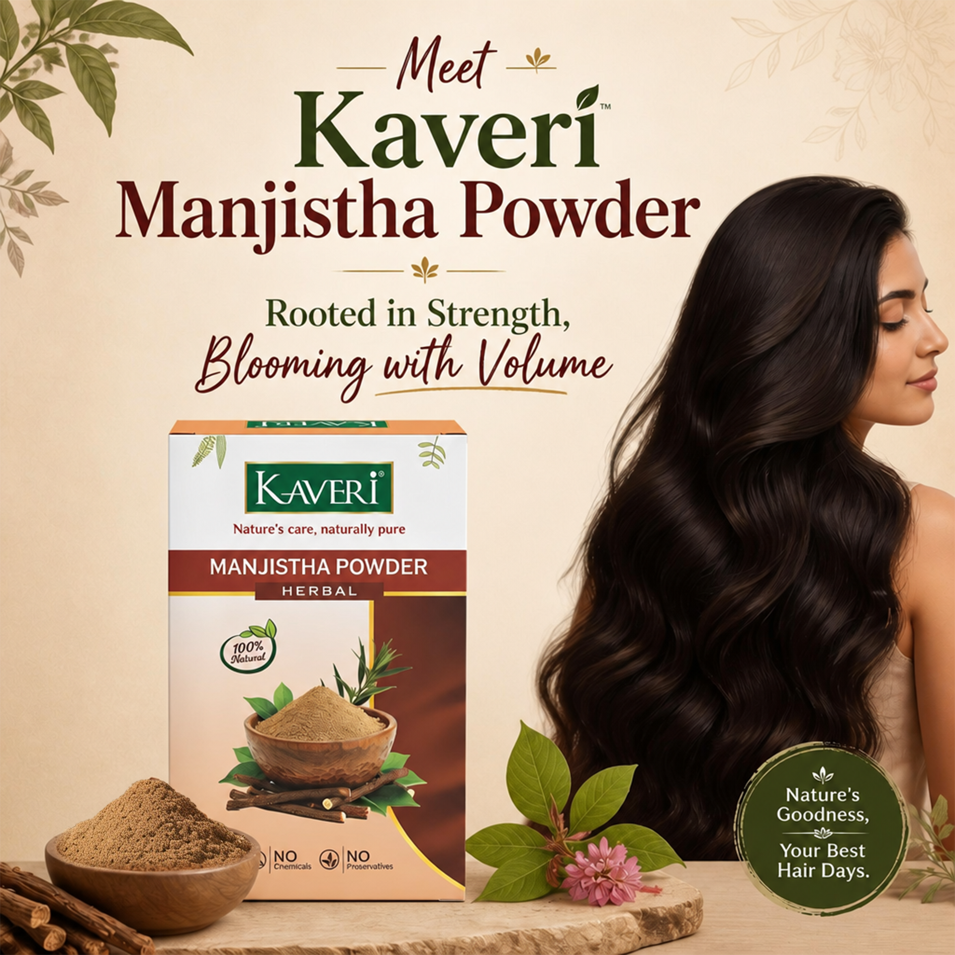Kaveri Manjistha Powder | Natural Manjistha Root Powder for Skin & Hair Care | Herbal Face Pack for Glowing Skin | Ayurvedic Hair & Scalp Care | Chemicals & Preservatives Free 200g - Image 3