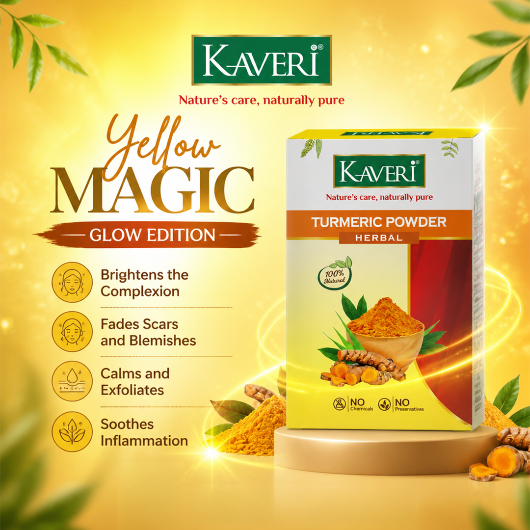 Kaveri Turmeric Powder for Face & Skin Care |Pure Natural Herbal Haldi Powder | DIY Face Pack for Glowing Skin | No Chemicals & Preservatives| 200gm - Image 3