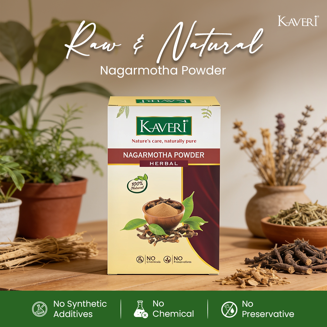 Kaveri Nagarmotha Powder for Skin & Hair Care |Natural Cyperus Rotundus Powder | Herbal Face Pack & Hair Mask | Helps Control Excess Oil & Dandruff | Chemicals & Preservatives Free 200g - Image 3