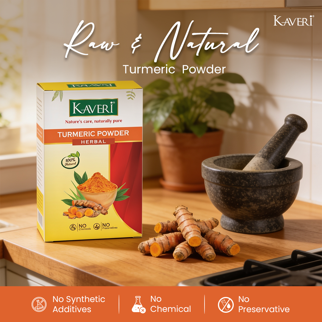 Kaveri Turmeric Powder for Face & Skin Care |Pure Natural Herbal Haldi Powder | DIY Face Pack for Glowing Skin | No Chemicals & Preservatives| 200gm - Image 5